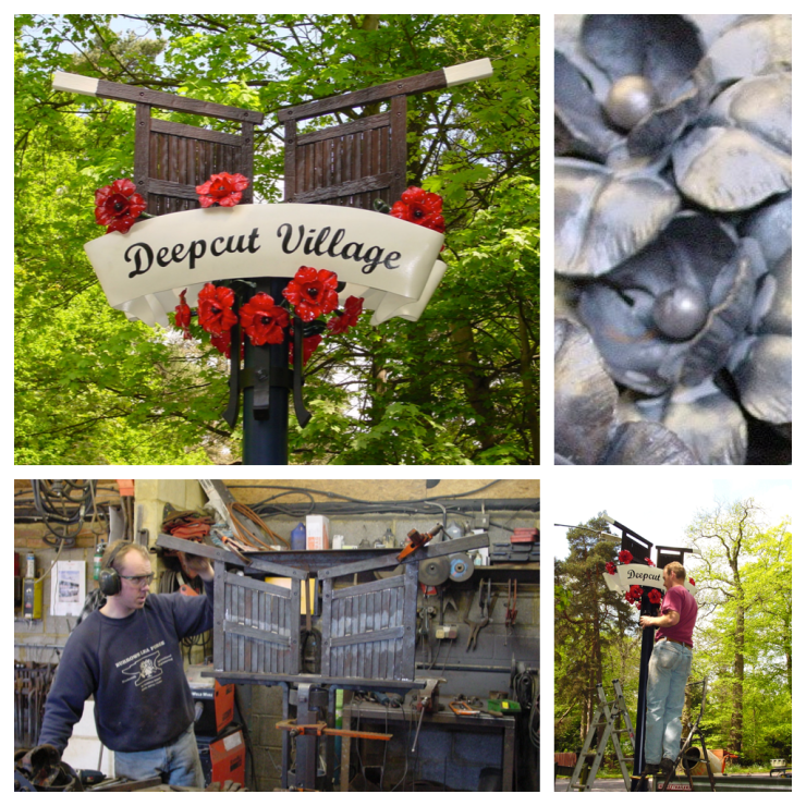 Blacksmith, Hand forged, Design, Ironwork, Forge, Wrought Ironwork, Hot Forged, Blacksmithing, Deepcut Village Sign, Deepcut, Village Sign