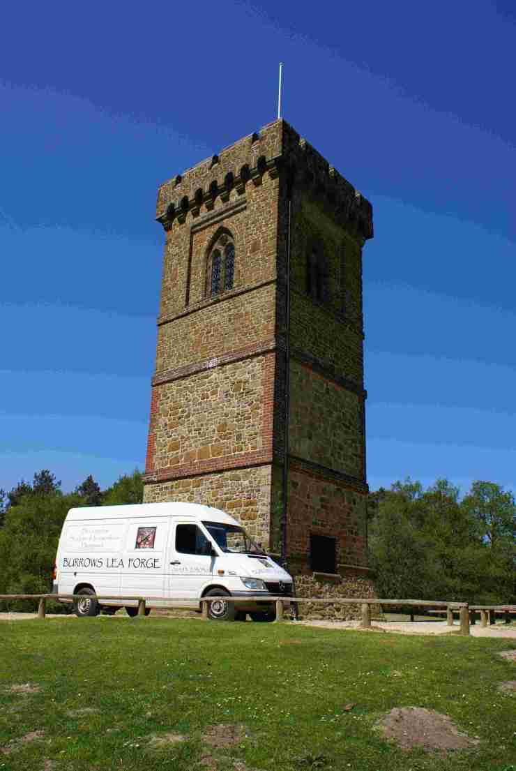BLF van at Leith Hill Tower, Surrey, England.