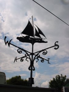 Blacksmith, Hand forged, Design, Ironwork, Forge, Wrought Ironwork, Hot Forged, Blacksmithing, Weathervane, Yacht weathervane, Burrows Lea Forge, Nick Bates